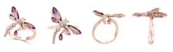 EFFY Collection EFFY&reg; Amethyst(1-3/8 ct. t.w.) & Pink Amethyst(1/10 ct. t.w.) & Diamond Accent Butterfly Statement Ring in 14k Rose Gold